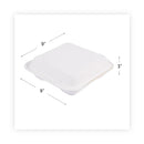 Eco-Products Renewable and Compost Sugarcane Clamshells, 3-Compartment, 9 x 9 x 3, White, 50/Pack, 4 Packs/Carton