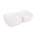 Eco-Products Renewable and Compost Sugarcane Clamshells, 3-Compartment, 9 x 9 x 3, White, 50/Pack, 4 Packs/Carton