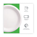 Eco-Products Renewable and Compostable Sugarcane Plates, 9" dia, Natural White, 50/Packs