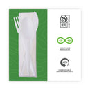 Eco-Products Plantware Compostable Cutlery Kit, Knife/Fork/Spoon/Napkin, 6", Pearl White, 250 Kits/Carton