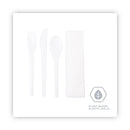Eco-Products Plantware Compostable Cutlery Kit, Knife/Fork/Spoon/Napkin, 6", Pearl White, 250 Kits/Carton