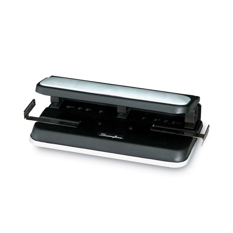 Swingline 32-Sheet Lever Handle Heavy-Duty Two- to Seven-Hole Punch, 9/32" Holes, Black