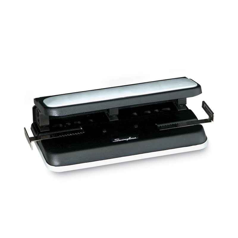 Swingline 32-Sheet Lever Handle Heavy-Duty Two- to Seven-Hole Punch, 9/32" Holes, Black