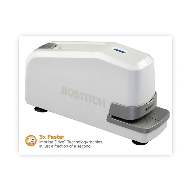 Bostitch Impulse 30 Electric Stapler, 30-Sheet Capacity, White