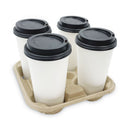 Boardwalk Cup Carrier Tray, 8 oz to 32 oz, Four Cups, Kraft, 300/Carton