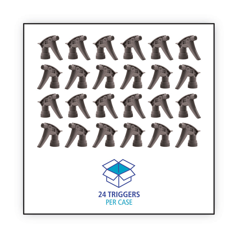 Boardwalk Chemical-Resistant Trigger Sprayer 320CR, 9.5" Tube, Gray, 24/Carton