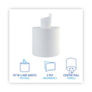 Boardwalk Center-Pull Roll Towels, 2-Ply, 10"w, White, 600/Roll, 6/Carton