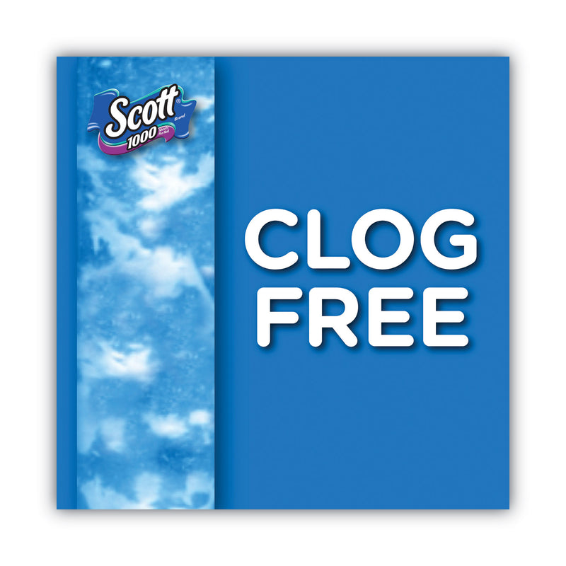 Scott Toilet Paper, Septic Safe, 1-Ply, White, 1,000 Sheets/Roll, 12 Rolls/Pack, 4 Pack/Carton
