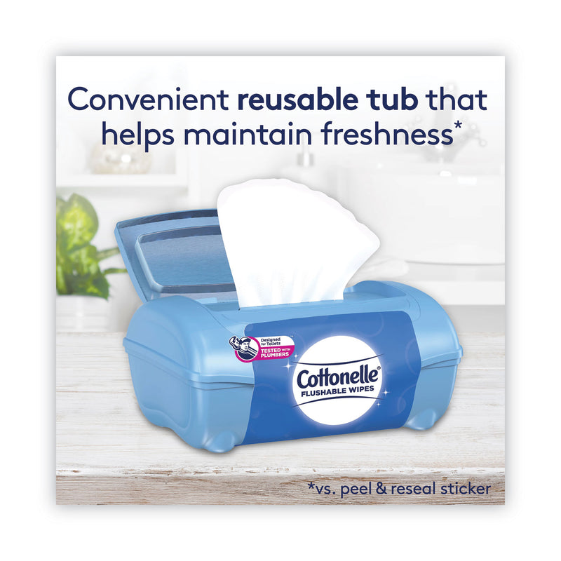 Cottonelle Fresh Care Flushable Cleansing Cloths, 3.75 x 5.5, White, 42/Pack