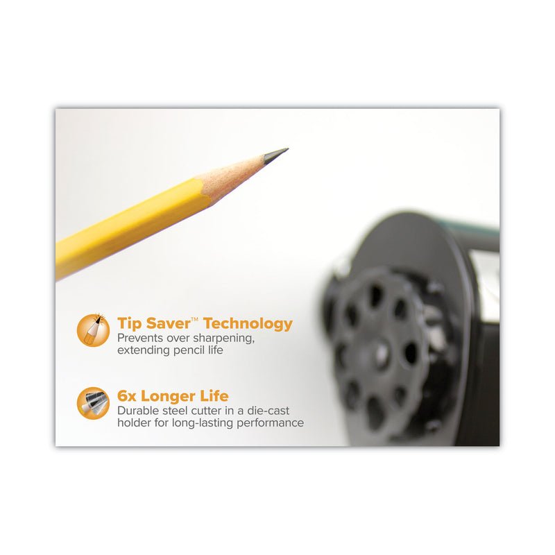 Bostitch Antimicrobial Manual Pencil Sharpener, Manually-Powered, 5.44 x 2.69 x 4.33, Black