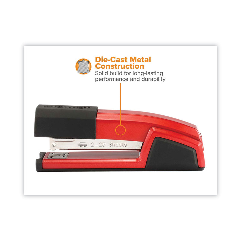 Bostitch Epic Stapler, 25-Sheet Capacity, Red
