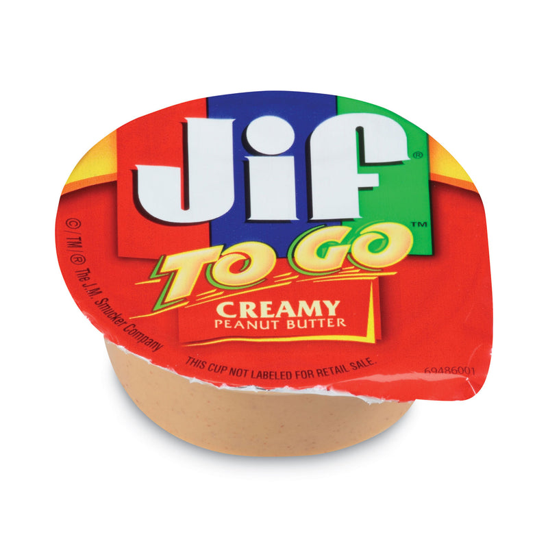 Jif To Go Spreads, Creamy Peanut Butter, 1.5 oz Cup, 8/Box