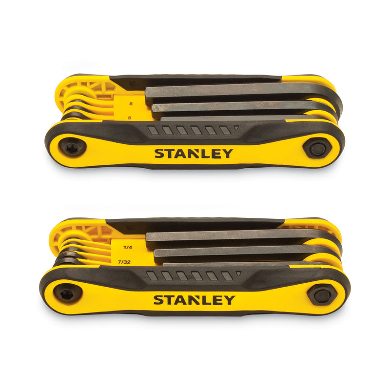 Stanley Folding Metric and SAE Hex Keys, 2/Pack, Yellow/Black