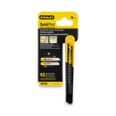 Stanley Straight Handle Knife w/Retractable 13 Point Snap-Off Blade, 9 mm Blade, 5.13" Plastic Handle, Yellow/Gray