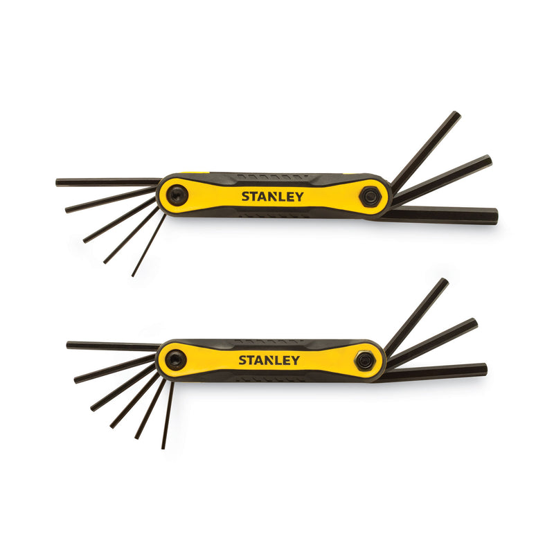 Stanley Folding Metric and SAE Hex Keys, 2/Pack, Yellow/Black