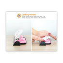 Bostitch 12-Sheet EZ Squeeze InCourage Three-Hole Punch, 9/32" Holes, Pink