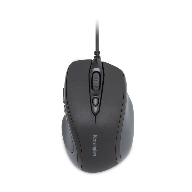 Kensington Pro Fit Wired Mid-Size Mouse, USB 2.0, Right Hand Use, Black