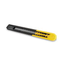Stanley Straight Handle Knife w/Retractable 13 Point Snap-Off Blade, 9 mm Blade, 5.13" Plastic Handle, Yellow/Gray