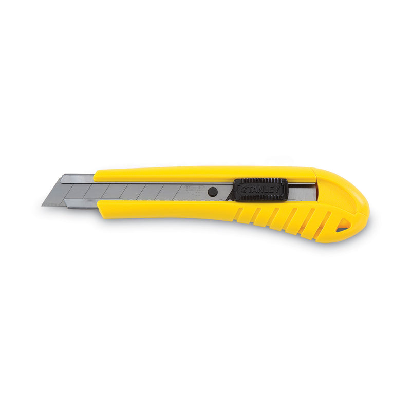 Stanley Standard Snap-Off Knife, 18 mm Blade, 6.75" Plastic Handle, Yellow