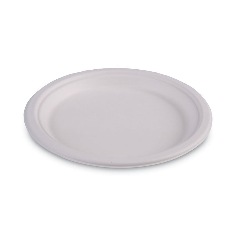 Boardwalk Bagasse Dinnerware, Plate, 9" dia, White, 500/Carton