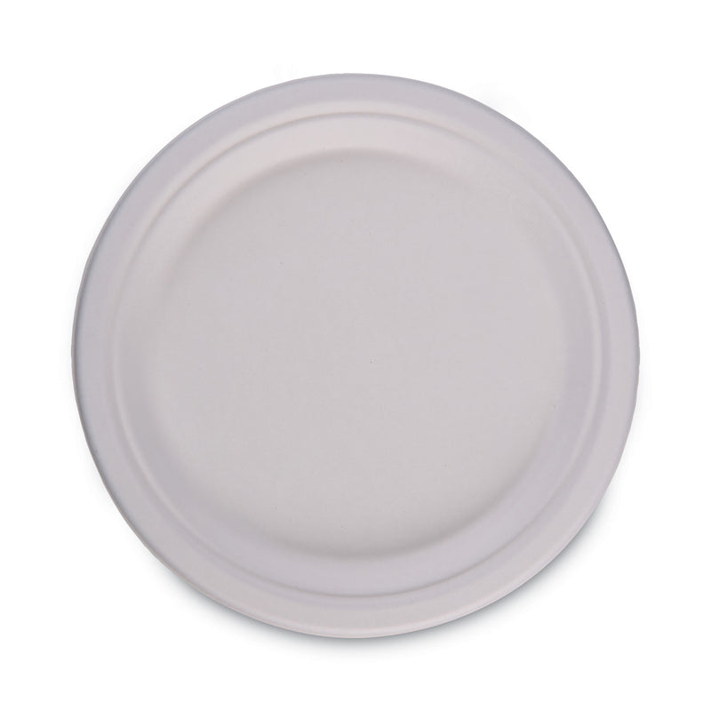 Boardwalk Bagasse Dinnerware, Plate, 10" dia, White, 500/Carton
