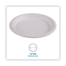 Boardwalk Bagasse Dinnerware, Plate, 10" dia, White, 500/Carton