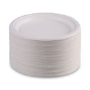 Boardwalk Bagasse Dinnerware, Plate, 10" dia, White, 500/Carton