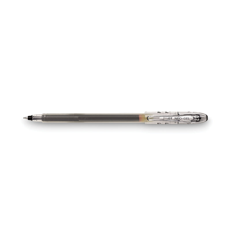 Pilot Neo-Gel Gel Pen, Stick, Fine 0.7 mm, Black Ink, Black Barrel, Dozen