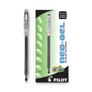 Pilot Neo-Gel Gel Pen, Stick, Fine 0.7 mm, Black Ink, Black Barrel, Dozen