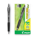 Pilot Precise Gel BeGreen Gel Pen, Retractable, Fine 0.7 mm, Black Ink, Black Barrel, Dozen