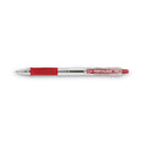 Pilot EasyTouch Ballpoint Pen, Retractable, Fine 0.7 mm, Red Ink, Clear Barrel, Dozen