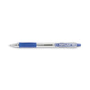 Pilot EasyTouch Ballpoint Pen, Retractable, Medium 1 mm, Blue Ink, Clear Barrel, Dozen
