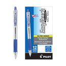 Pilot EasyTouch Ballpoint Pen, Retractable, Medium 1 mm, Blue Ink, Clear Barrel, Dozen