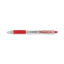 Pilot EasyTouch Ballpoint Pen, Retractable, Medium 1 mm, Red Ink, Clear Barrel, Dozen