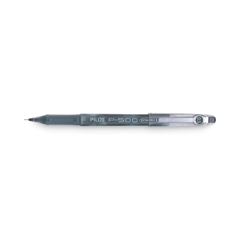 Pilot Precise P-500 Gel Pen, Stick, Extra-Fine 0.5 mm, Black Ink, Black Barrel, Dozen