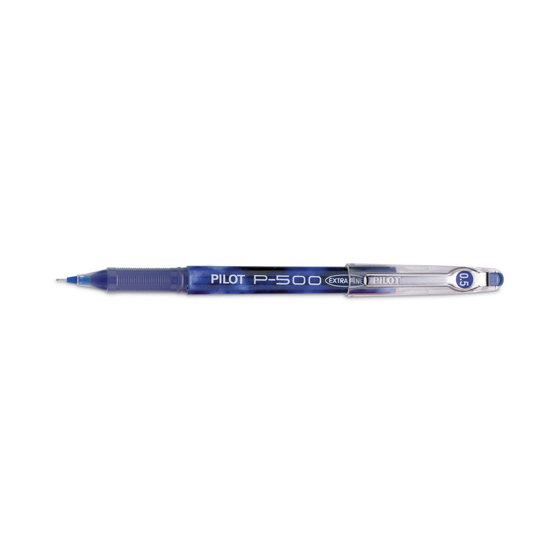 Pilot Precise P-500 Gel Pen, Stick, Extra-Fine 0.5 mm, Blue Ink, Blue Barrel, Dozen