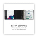 Samsill Nonstick D-Ring View Binder, 3 Rings, 6" Capacity, 11 x 8.5, Black