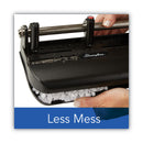 Swingline 40-Sheet Accented Heavy-Duty Lever Action Two- to Seven-Hole Punch, 11/32" Holes, Black/Woodgrain
