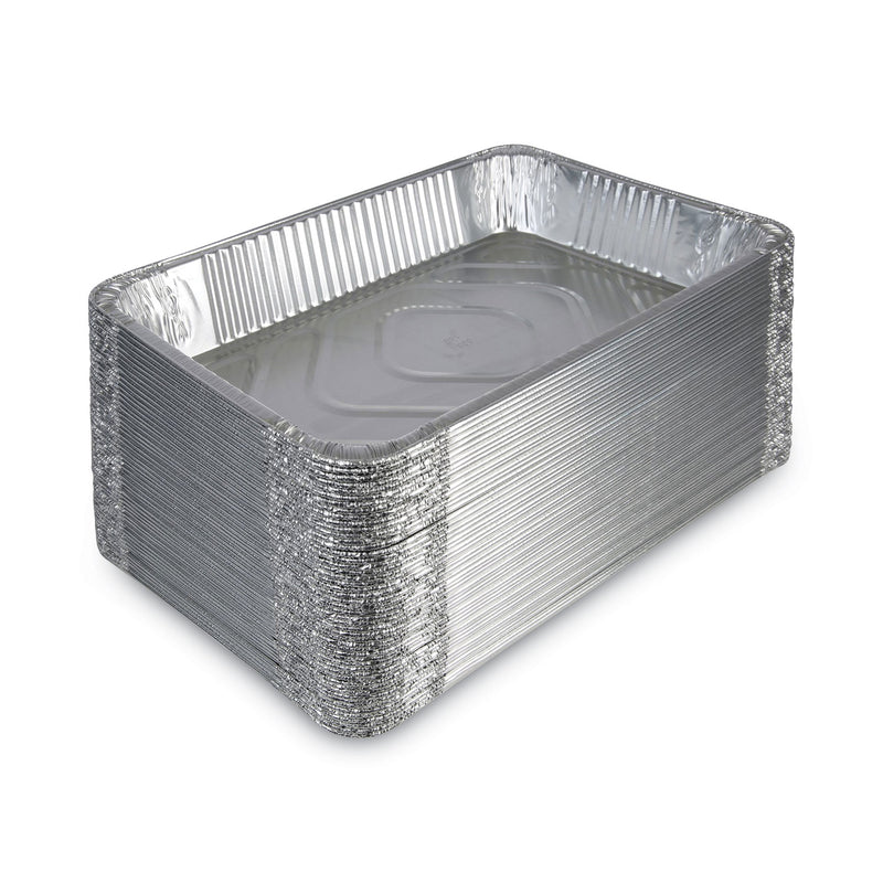 Boardwalk Aluminum Steam Table Pans, Full-Size Deep, 3.19" Deep, 12.81 x 20.75, 50/Carton