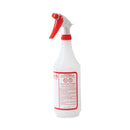 Boardwalk Trigger Spray Bottle, 32 oz, Clear/Red, HDPE, 3/Pack