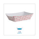 Boardwalk Paper Food Baskets, 2 lb Capacity, Red/White, 1,000/Carton