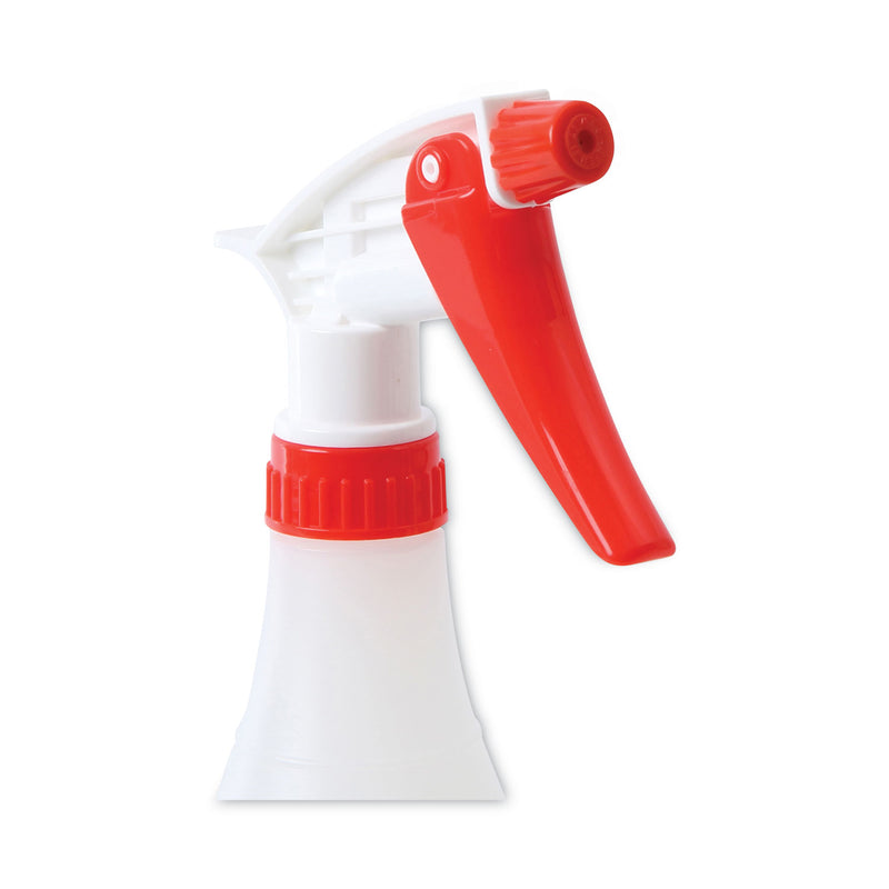 Boardwalk Trigger Spray Bottle, 32 oz, Clear/Red, HDPE, 3/Pack