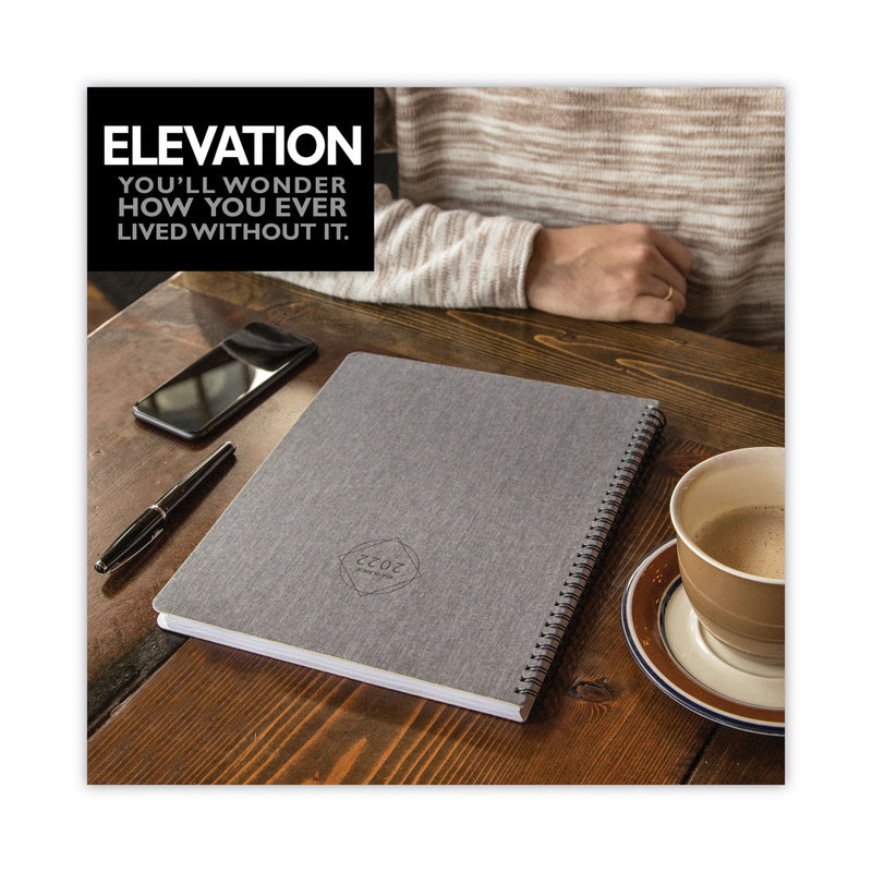 AT-A-GLANCE Elevation Linen Weekly/Monthly Planner, 11 x 8.5, Charcoal Cover, 12-Month (Jan to Dec): 2023