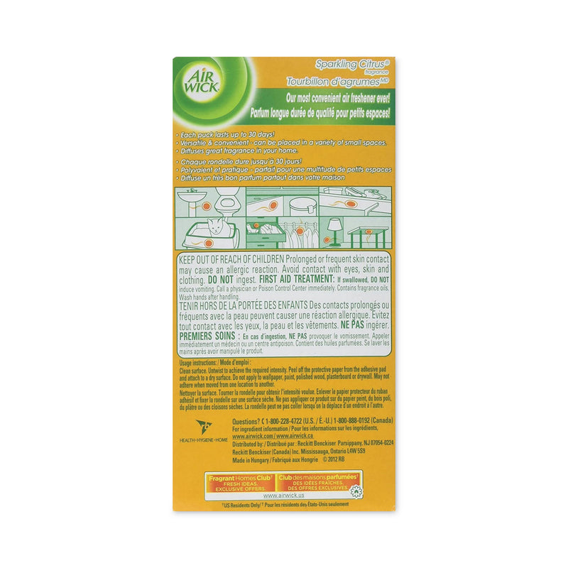 Air Wick Stick Ups Air Freshener, 2.1 oz, Sparkling Citrus, 12/Carton