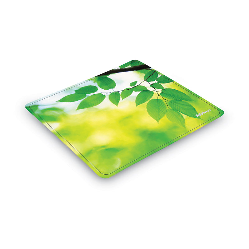 Fellowes Recycled Mouse Pad, 9 x 8, Leaves Design