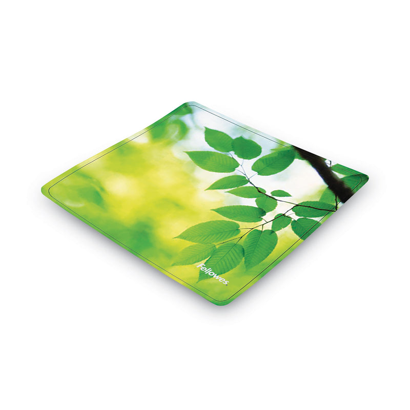 Fellowes Recycled Mouse Pad, 9 x 8, Leaves Design