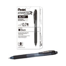 Pentel EnerGel-X Gel Pen, Retractable, Medium 0.7 mm, Black Ink, Black Barrel, Dozen