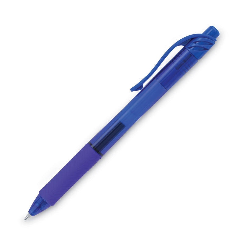 Pentel EnerGel-X Gel Pen, Retractable, Medium 0.7 mm, Blue Ink, Blue Barrel, Dozen