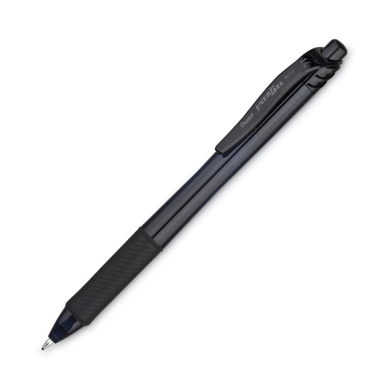 Pentel EnerGel-X Gel Pen, Retractable, Bold 1 mm, Black Ink, Smoke Barrel, Dozen