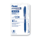 Pentel EnerGel-X Gel Pen, Retractable, Fine 0.5 mm Needle Tip, Blue Ink, Blue Barrel, Dozen